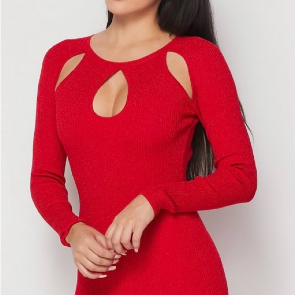 Red Mini Dress - Picture 3 of 4